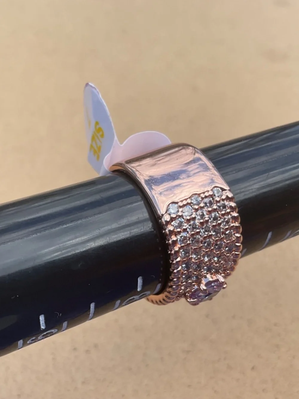 Bomb Party Ring She’s Beauty and Grace Lavender Tanzanite CZ Rose Gold sz 7 new
